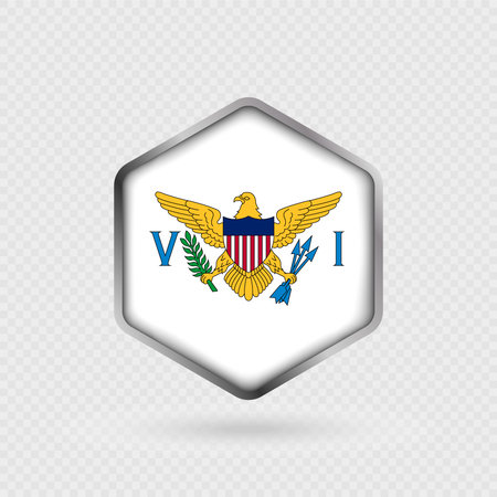 Virgin Islands Flag Icon in Hexagon Shape.のイラスト素材