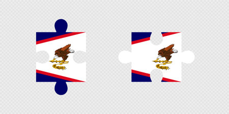 Puzzle Pieces with American Samoa Flag.のイラスト素材