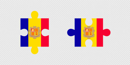 Puzzle Pieces with Andorra Flag.のイラスト素材