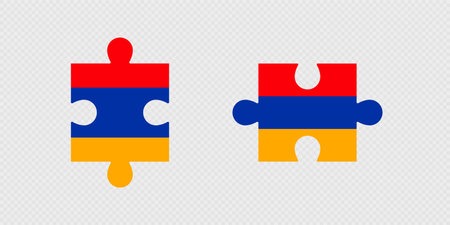 Puzzle Pieces with Armenia Flag.のイラスト素材