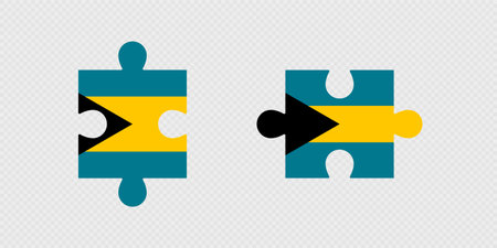 Puzzle Pieces with Bahamas Flag.のイラスト素材