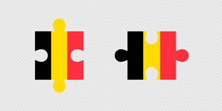 Puzzle Pieces with Belgium Flag.のイラスト素材
