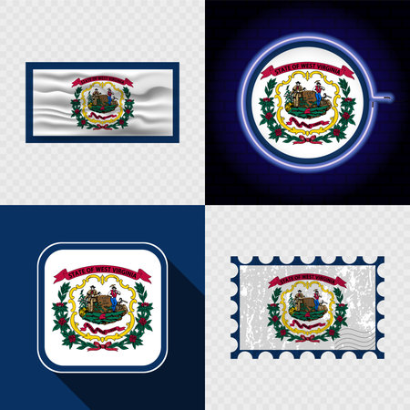 Creative the West Virginia Flag Icon Set Collection.の写真素材