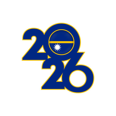 2026 banner with Nauru flag inside.のイラスト素材