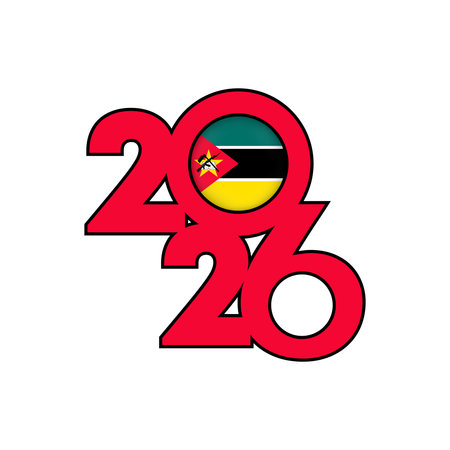 2026 banner with Mozambique flag inside.のイラスト素材