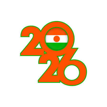 2026 banner with Nigeria flag inside.のイラスト素材