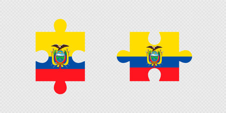 Puzzle Pieces with Ecuador Flag.のイラスト素材