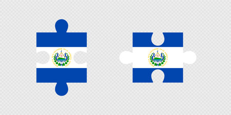 Puzzle Pieces with El Salvador Flag.のイラスト素材