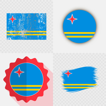 Aruba National Flag Icon Collection.のイラスト素材