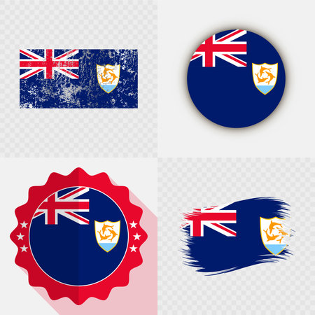 Anguilla National Flag Icon Collection.のイラスト素材