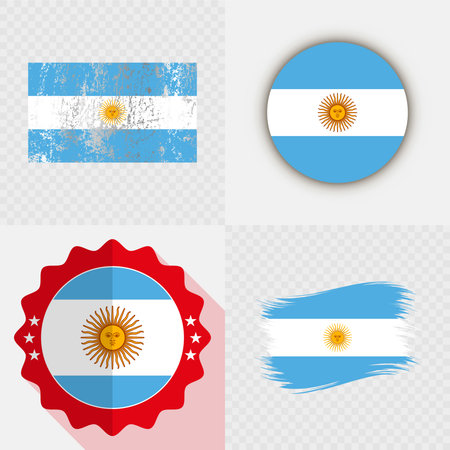 Argentina National Flag Icon Collection.のイラスト素材