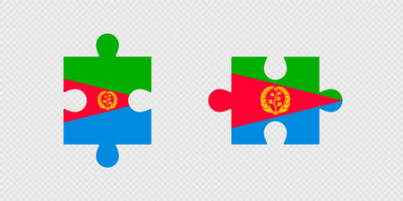 Puzzle Pieces with Eritrea Flag.のイラスト素材