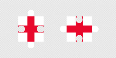 Puzzle Pieces with England Flag.のイラスト素材