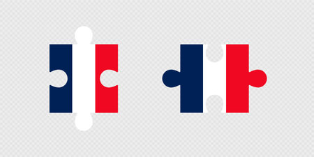 Puzzle Pieces with France Flag.のイラスト素材