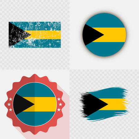 Bahamas National Flag Icon Collection.のイラスト素材