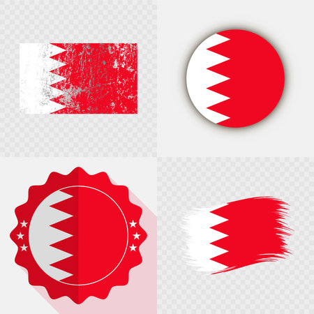 Bahrain National Flag Icon Collection.のイラスト素材