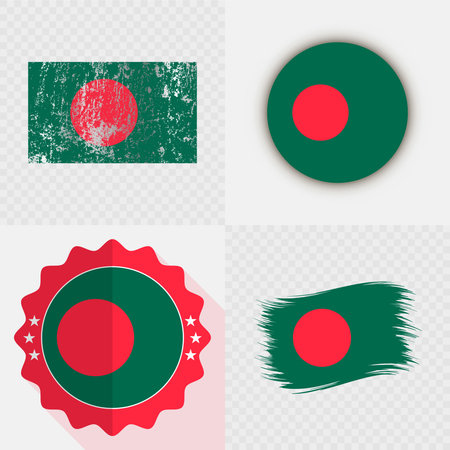 Bangladesh National Flag Icon Collection.のイラスト素材