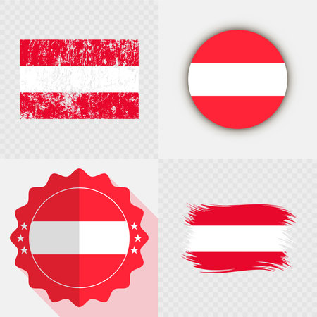 Austria National Flag Icon Collection.のイラスト素材
