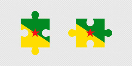 Puzzle Pieces with French Guiana Flag.のイラスト素材