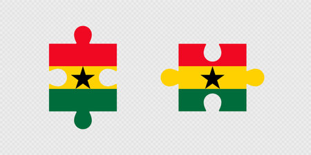 Puzzle Pieces with Ghana Flag.のイラスト素材