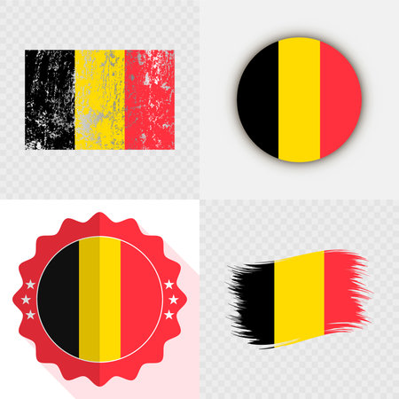 Belgium National Flag Icon Collection.のイラスト素材