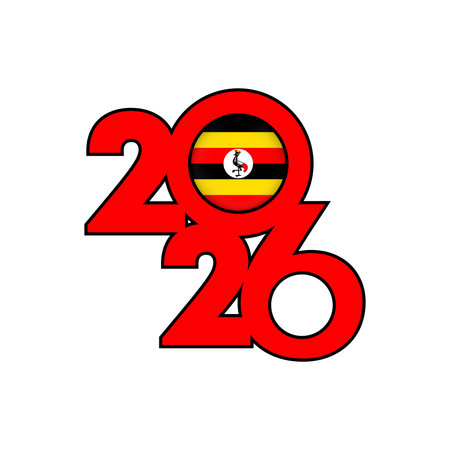 2026 banner with Uganda flag inside.