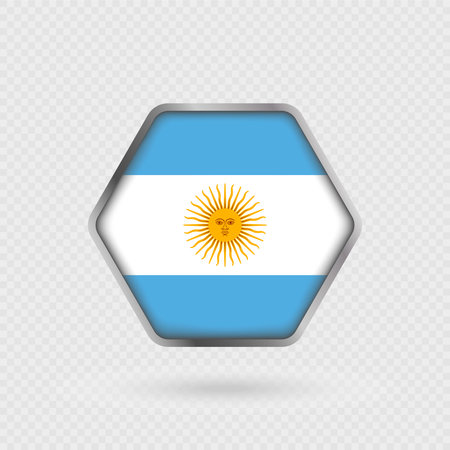 Argentina flag in a hexagon frame.のイラスト素材