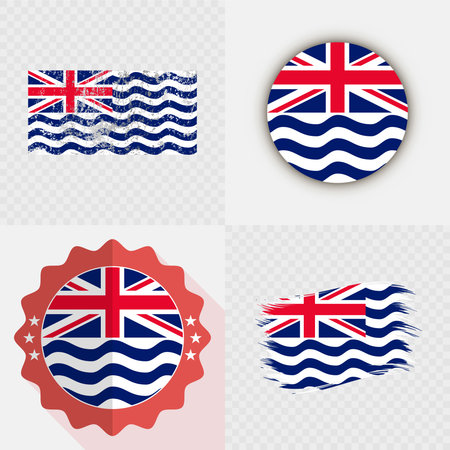 British Indian Ocean Territory National Flag Icon Collection.のイラスト素材