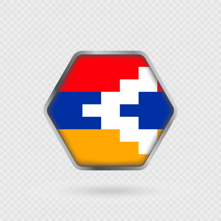 Artsakh flag in a hexagon frame.のイラスト素材