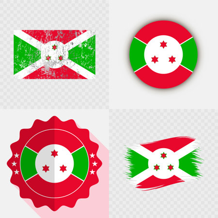 Burundi National Flag Icon Collection.のイラスト素材