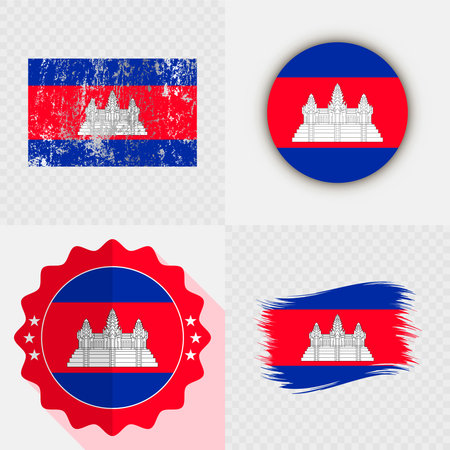 Cambodia National Flag Icon Collection.のイラスト素材