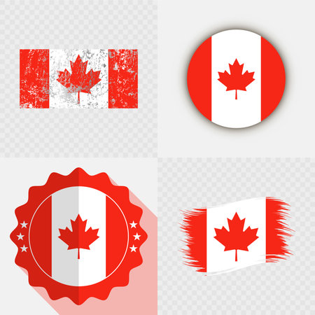 Canada National Flag Icon Collection.のイラスト素材