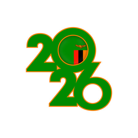 2026 banner with Zambia flag inside.のイラスト素材