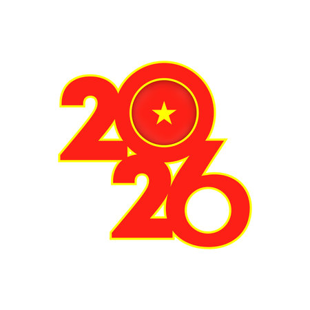 2026 banner with Vietnam flag inside.のイラスト素材