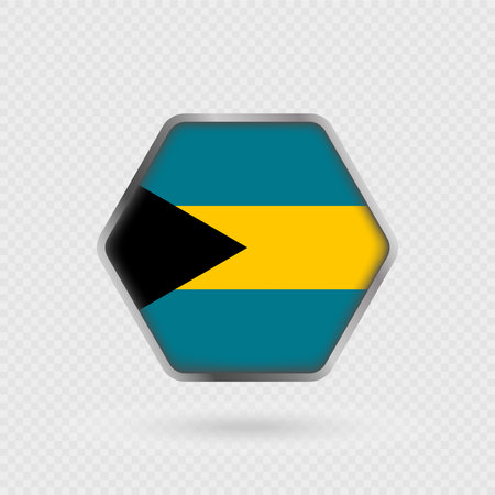 Bahamas flag in a hexagon frame.のイラスト素材