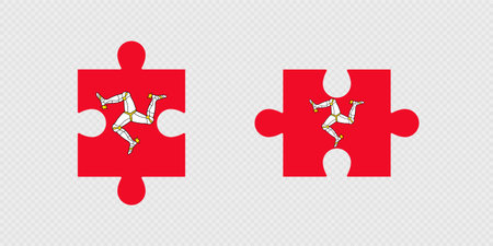Puzzle Pieces with Isle of Man Flag.のイラスト素材