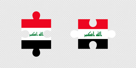 Puzzle Pieces with Iraq Flag.のイラスト素材