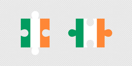 Puzzle Pieces with Ireland Flag.のイラスト素材