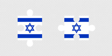 Puzzle Pieces with Israel Flag.のイラスト素材