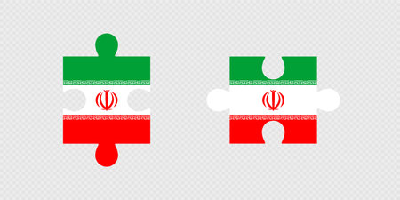Puzzle Pieces with Iran Flag.のイラスト素材
