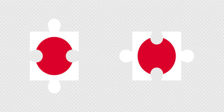 Puzzle Pieces with Japan Flag.のイラスト素材