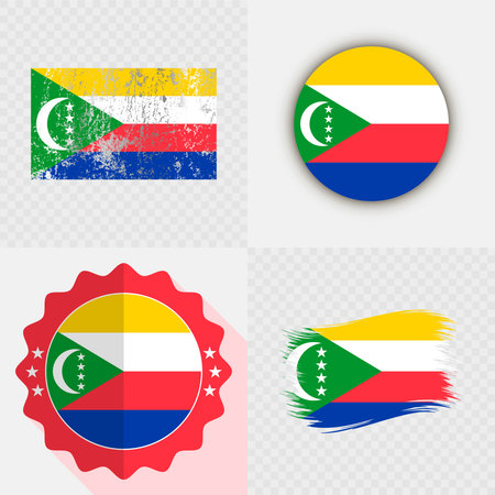 Comoros National Flag Icon Collection.のイラスト素材