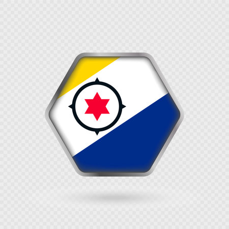 Bonaire flag in a hexagon frame.のイラスト素材