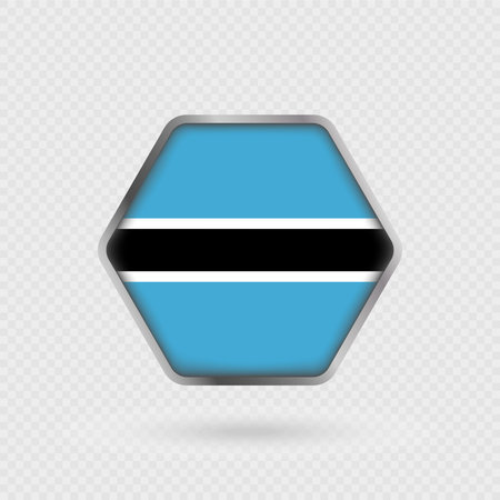 Botswana flag in a hexagon frame.のイラスト素材
