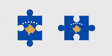 Puzzle Pieces with Kosovo Flag.のイラスト素材