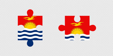 Puzzle Pieces with Kiribati Flag.のイラスト素材