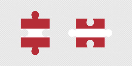 Puzzle Pieces with Latvia Flag.のイラスト素材