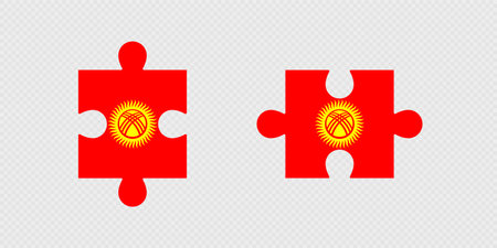 Puzzle Pieces with Kyrgyzstan Flag.のイラスト素材