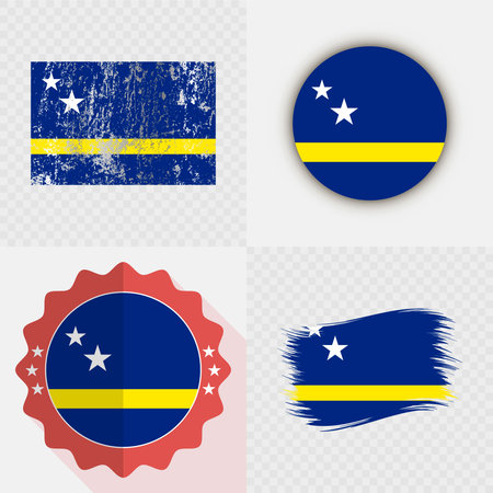 Curacao National Flag Icon Collection.のイラスト素材