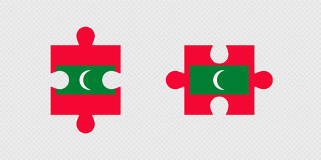 Puzzle Pieces with Maldives Flag.のイラスト素材